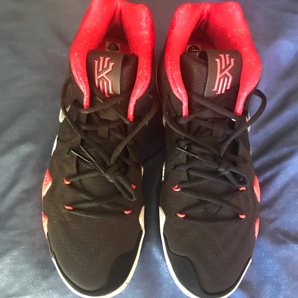 Kyrie 4 “41 For the Ages” Black/ Solar Red/ White